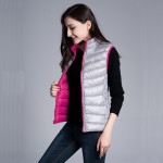 Women 90% duck down Vest Reversible two sided wear Ultra Light Duck Down Vest Jacket autumn winter coat waistcoat AKITSUMA