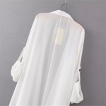 Women Asymmetric Length Sun Protection Chiffon Coat Casual Long Thin Open Stitch Jacket Summer Spring Ladies'Sweetwear Outwear