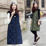 Women Autumn Vest Waistcoat Plus Size  Womens Long Vest Sleeveless Jacket With Hooded Cotton Warm Vest Female