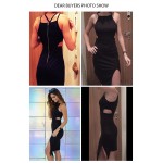 Women Bodycon Cut Out Dress 2017 Summer Dress Eliacher Brand Plus Size Causal Clothing Sexy Black Sleeveless Evening Party Dress