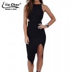 Women Bodycon Cut Out Dress 2017 Summer Dress Eliacher Brand Plus Size Causal Clothing Sexy Black Sleeveless Evening Party Dress