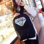 Women Canvas Backpack School Bags Holographic Silver Diamond Solid Teenage Girls Female Men Laptop Sale waterproof brand Mochila