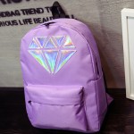 Women Canvas Backpack School Bags Holographic Silver Diamond Solid Teenage Girls Female Men Laptop Sale waterproof brand Mochila