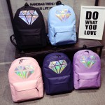 Women Canvas Backpack School Bags Holographic Silver Diamond Solid Teenage Girls Female Men Laptop Sale waterproof brand Mochila