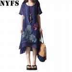 Women Casual Summer Dress 2017 Vestidos Robe Femininos Ladies loose Cotton Linen Women Dresses