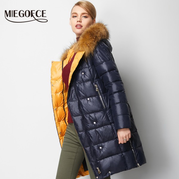 Women Coat Jacket Warm Woman Parka Jacket with a Real Raccoon Fur Winter Thick Coat Women MIEGOFCE 2016 New Winter Collection 