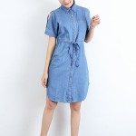 Women Denim Dress 2017 New summer Fashion short sleeves Elegant Party Casual Loose Jeans Vestido Belt cowboy Dresses plus size