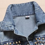 Women Denim Vest Casual Pearl Jacket 2016 Waistcoat Autumn Summer Sleeveless Jean Vest Women Vintage Single D28