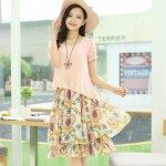 Women Dress Suits 2 Piece Plus Size Chiffon Dress Woman Sexy Summer Casual Elegant Women Summer Chiffon Dress Lace Casual Hot