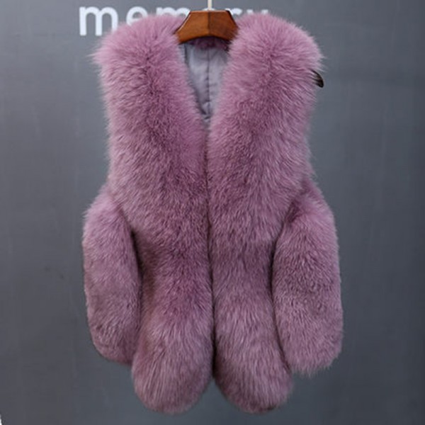 Women Faux Fur Vests Casual Sleeveless Rabbit Fur Vest Coats Lady Winter Casual Plus Size Fur Vest Waistcoat Outerwear 