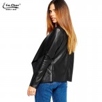 Women Jackets Eliacher Brand Winter Spring Jacket Women 2017 Black Plus Size Casual Women Faux Leather Jacket Coat Winter Tops