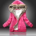 Women Large Fur Hooded Coat Parkas Outwear Winter Thicken Jacket Sweatshirt Women Clothing Brand Style C6N184Y