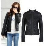 Women Leather Jacket Single Pimkie Washed PU Leather Motorcycle Jacket PIMKIE Jacket Slim Female Soft Leather Large Size S-XXXL