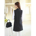 Women Long Vest Coat 2016 Korean Fashion European Elegant Office Suits Casual Sleeveless Jacket Female Waistcoat Colete Feminino