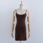 Women Mini Slip Dress Sexy Spaghetti Strap Dress Scoopneck Strap Stretchy Dresses Bodycon Dresses