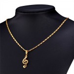 Women Necklace Earrings Jewelry Set Music Note Romantic Gift Engagement Dress Accessories Gold Plated Platinum Plated S111