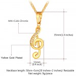 Women Necklace Earrings Jewelry Set Music Note Romantic Gift Engagement Dress Accessories Gold Plated Platinum Plated S111