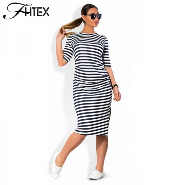 Women Plus Size Shift Dress Fashion Elegant Brief Striped Half Sleeve Summer Casual Loose Party Dress 4XL 5XL 6XL