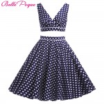 Women Rockabilly swing Clothing pin up Dress robe Polka Dots vestidos Summer style Retro two piece 50s 1960s Vintage Dresses