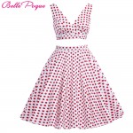 Women Rockabilly swing Clothing pin up Dress robe Polka Dots vestidos Summer style Retro two piece 50s 1960s Vintage Dresses