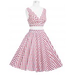 Women Rockabilly swing Clothing pin up Dress robe Polka Dots vestidos Summer style Retro two piece 50s 1960s Vintage Dresses