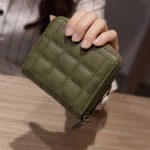 Women Short Wallets PU Leather Female Plaid Purses Nubuck Card Holder Wallet Fashion Woman Small Zipper Wallet With Coin Purse