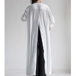 Women Street wear fashion white shirt dress long loose one size all-match long-sleeved shirt dress casual style summer