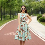 Women Summer Dress 50s Pinup Vintage Audrey Hepburn Style Frida Slash Neck Casual Rockabilly Dress Party Vestido de Festa