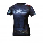 Women Superhero Superman/Captain America T Shirt The New Adventures DC Shirts Female Armor Shield Compression Fitness T-Shirts