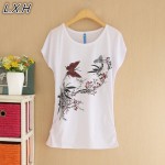 Women Tops 2017 New Spring Summer Cotton Women T shirt Short Sleeve Women O-neck Brand Tees Print t-shirt 20 Models