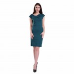 Women Trendy Bodycon Dress Fold Collar Pencil Dress OL Office Wear Sexy Brief Design Stretch Plus Size 4XL Dress For Ladies