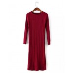 Women Twisted Back Slit Sweater Dress Solid Color Kleding jerseis knitted pull Femme Long Jumper midi pullover Sweater Dresses