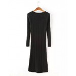 Women Twisted Back Slit Sweater Dress Solid Color Kleding jerseis knitted pull Femme Long Jumper midi pullover Sweater Dresses