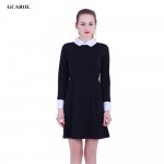 Women Victoria Beckham Dresses Preppy Style Elegant Peter Pan Collar Ladies' Vintage Streetwear Plus Size XL Dress For 4 Season