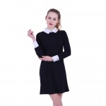 Women Victoria Beckham Dresses Preppy Style Elegant Peter Pan Collar Ladies' Vintage Streetwear Plus Size XL Dress For 4 Season