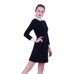 Women Victoria Beckham Dresses Preppy Style Elegant Peter Pan Collar Ladies' Vintage Streetwear Plus Size XL Dress For 4 Season