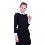 Women Victoria Beckham Dresses Preppy Style Elegant Peter Pan Collar Ladies' Vintage Streetwear Plus Size XL Dress For 4 Season