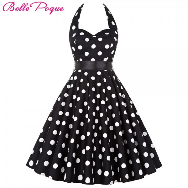 Women Vintage 50s Summer Big Swing Dress Plus Size Clothing 2017 Robe Retro Casual Party Vestidos Polka Dot Rockabilly Dresses