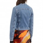 Women Vintage Ripped Stand Short Denim Jackets Top ind fray Jacket Outerwear