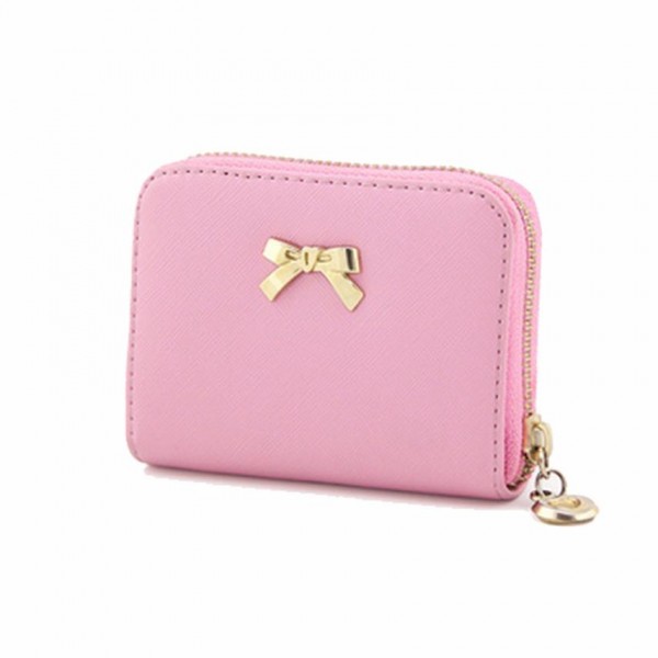 Women Wallet 2017 Bowknot Zipper Coin Purse Wearable Short Wallet Handbag Female Wallet Women Clutch Purses Carteira Feminina