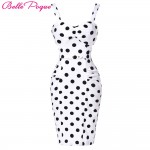 Women sexy Pencil Polka Dot Dresses Summer 2017 Sheath 50s Vintage Ladies club Plus Size Clothing Vestidos Bodycon office Dress