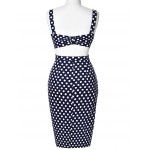 Women sexy Pencil Polka Dot Dresses Summer 2017 Sheath 50s Vintage Ladies club Plus Size Clothing Vestidos Bodycon office Dress