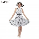 Women summer Retro vintage Rockabilly Dress Pin Up 4XL feminine Vestidos 50s Party Robe White Cotton Floral printed  dress