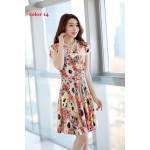 Women summer dress 2016 summer new Styles plus size women printed waist show thin Casual Beach Maxi Dresses