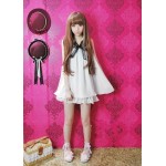 Women summer sweet dress doll ruffles chiffon sleeveless solid dress Japanese cute lolita white,pink one piece dress Kawaii OP