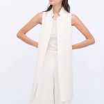 Women white black long vest coat Europen style waistcoat sleeveless jacket back split outwear casual top Roupa Female