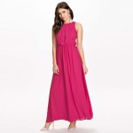 Women's 2017 New Beach Hot Blue Red Chiffon Plus Size O-Neck Backless Sexy Maxi Long  S-5XL XXXL 4XL 5XL Summer Dress