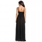 Women's A-line Party Dress Wrap Bust Sleeveless Strapless Floor Length Long Chiffon Summer Style Maxi Dress