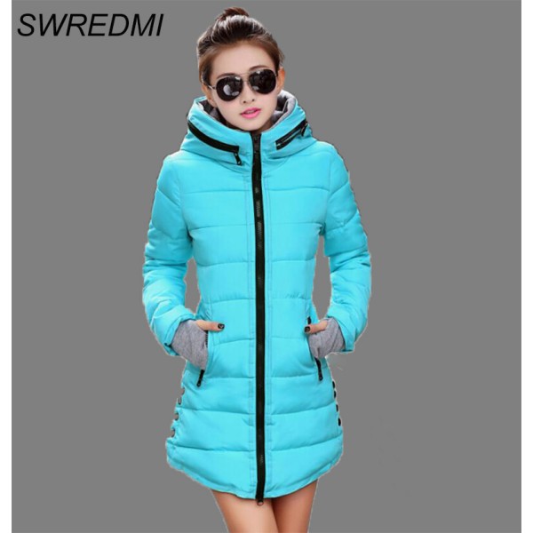 Women's Jacket Winter 2017 New Medium-Long Cotton Parka Plus Size Coat Slim Ladies Casual Clothing Hot Sale