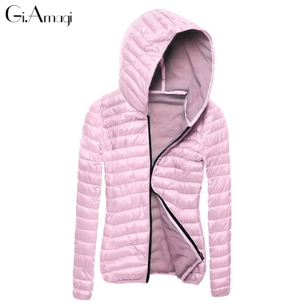 Women's Padded Coat 2017 Spring Jacket Women Long Sleeve Coats Women's Jackets Winter Jackets  Hooded Thin Slim